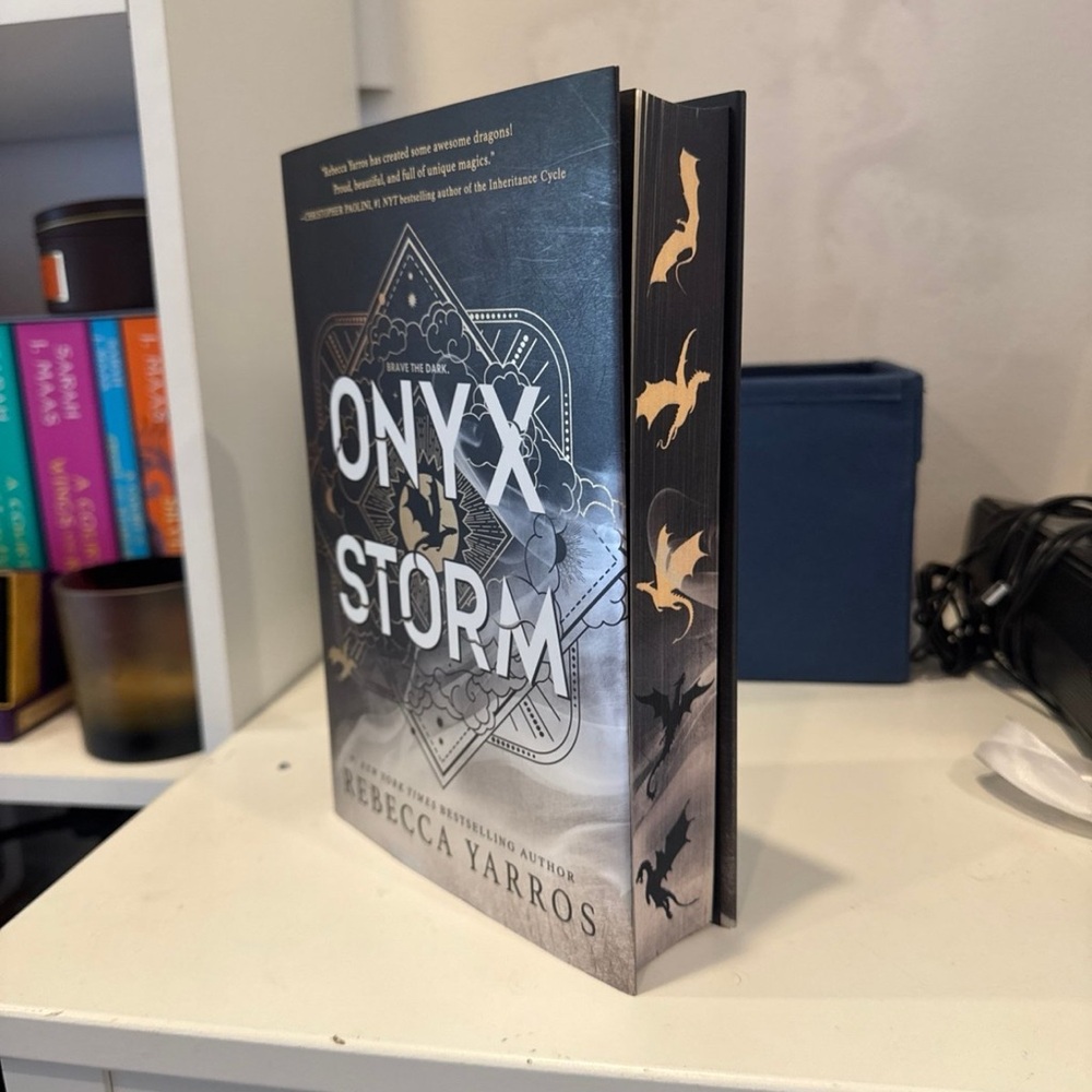 Onyx Storm Hardcover Book Sprayed Edges